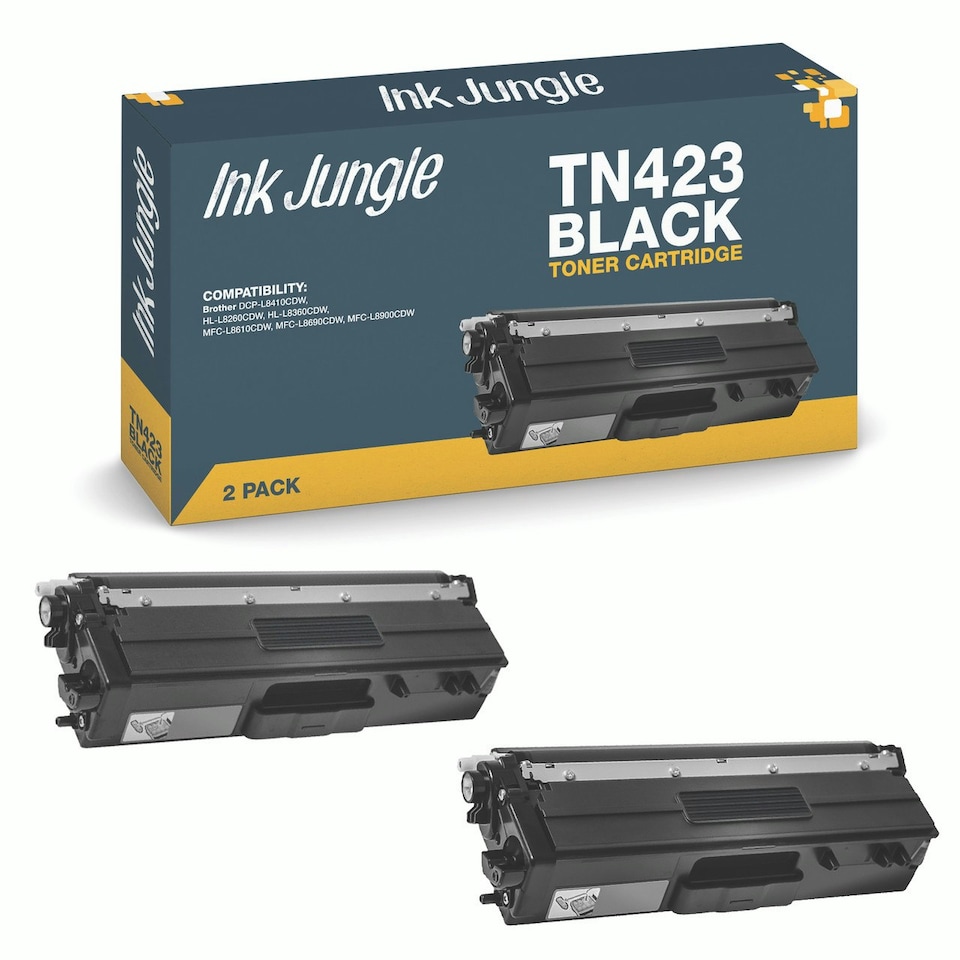 image 1 of 2x Compatible Brother TN423 Black Toner Cartridges Black