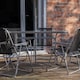 image 5 of 6 Person Garden Furniture Patio Set Table, 6 Chairs & Parasol with Black Glass