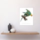 image 4 of The Yellow Crowned Parakeet Levaillant Wall Art Poster Print 12X16"