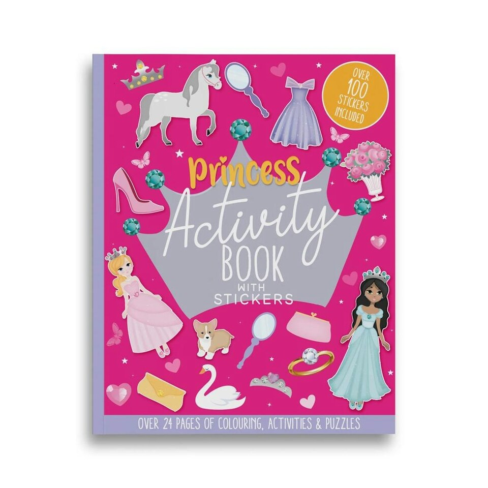 image 1 of 24 Pages Princess Activity Book with Stickers Pink | One Size