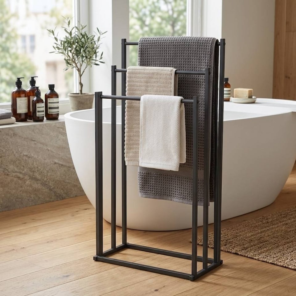 image 1 of 3 Tier Freestanding Towel Rack Bathroom Stand Holder