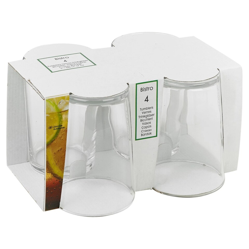 image 1 of Bistro Cocktail Drinking Glasses Beer Tumblers Barware Set | Clear | Clear | Set of 8