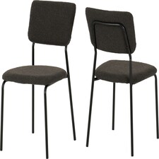 Set of 4 Sheldon Velvet Chairs Grey | Grey Boucle