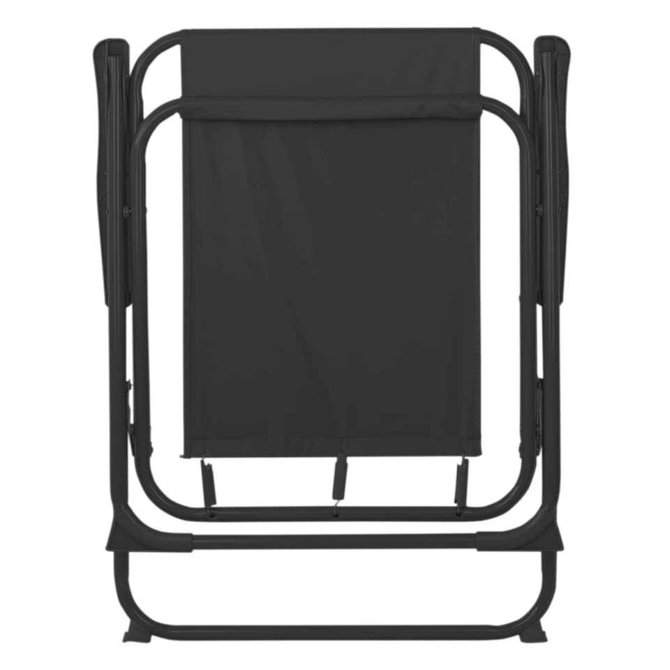 image 1 of Harbour Housewares 6x Folding Metal Beach Chairs - Black - Folding Chair Camping Chair Outdoor Chair Beach Chair Deck Chair