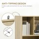 image 5 of HOMCOM Freestanding Bookshelf with Bottom Cabinet and 6 Open Shelves, Natural