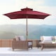 image 2 of Outsunny 3M Garden Parasol Patio Bamboo Sun Umbrella Sun Shade Outdoor Canopy