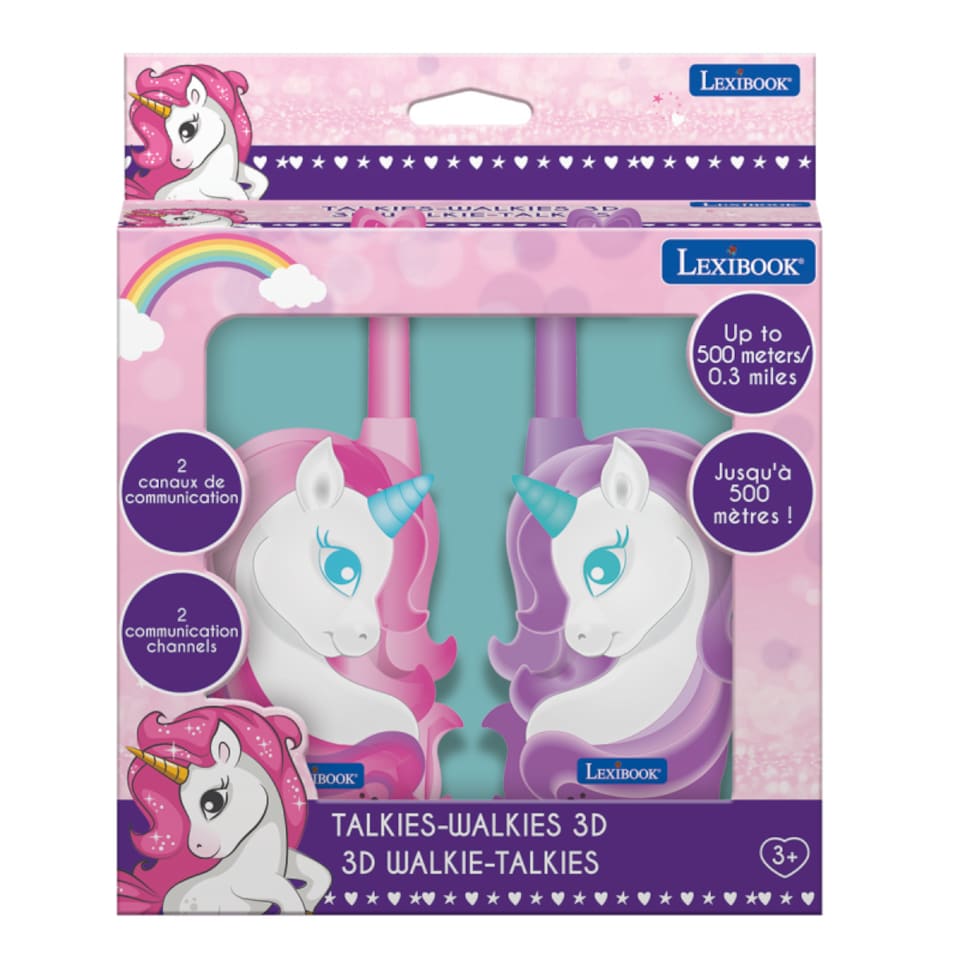 image 1 of Lexibook TW18UNI 3D Unicorn Walkie-Talkies 500M