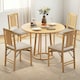 image 6 of COSTWAY Set of 2 Folding Dining Chairs Upholstered Beige White