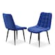 image 4 of Set of 8 Nova Modern Velvet Dining Chair Padded Seat Metal Legs (Blue) | Blue | Blue | One Size