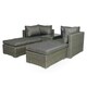 image 3 of Paris 4 Seater 5 Pos Multi Relaxer Set - Synthetic Rattan - H52 x W75 x L40 cm - Natural