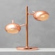 image 2 of Interiors by Premier Copper Finish Table Lamp With Two Lights Gold