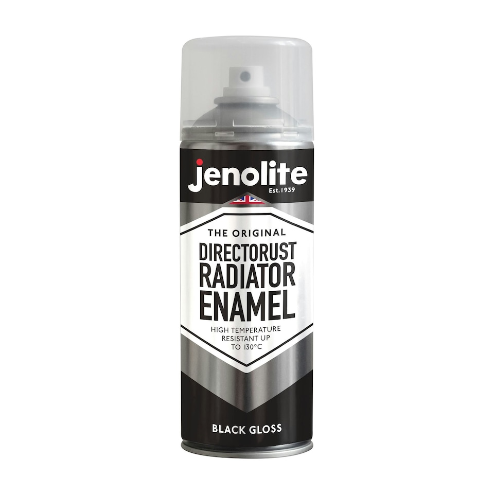 image 1 of Jenolite Directorust Radiator Enamel Paint - Black Gloss - 400ml Spray Can