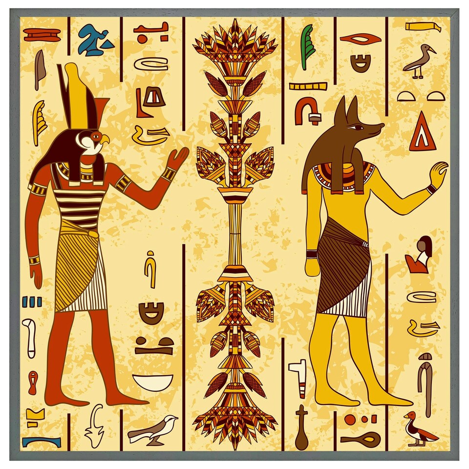 image 1 of Egyptian drawings (Picture Frame) White | S
