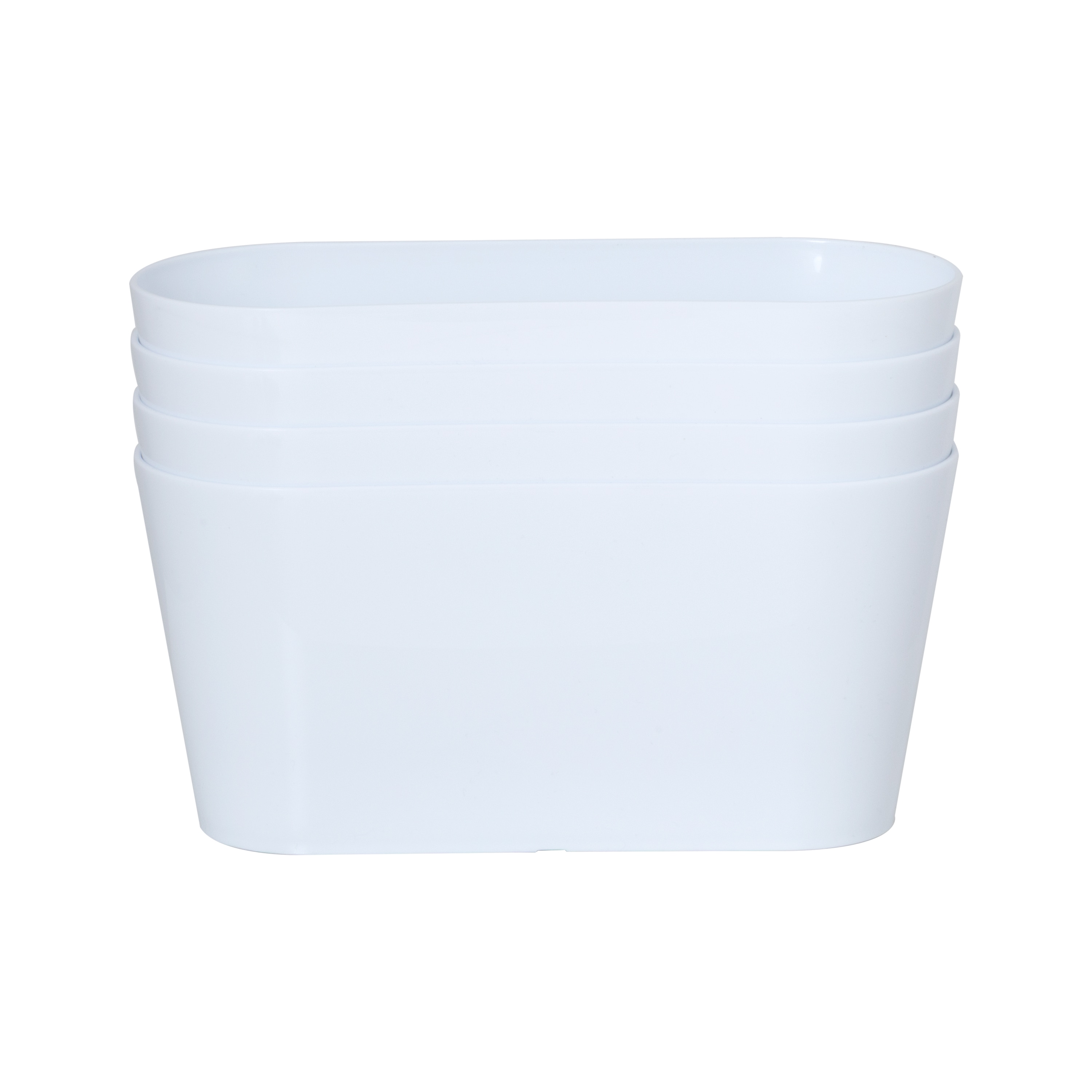Wham studio 4x 30cm Rectangular Plastic Trough White Ice White