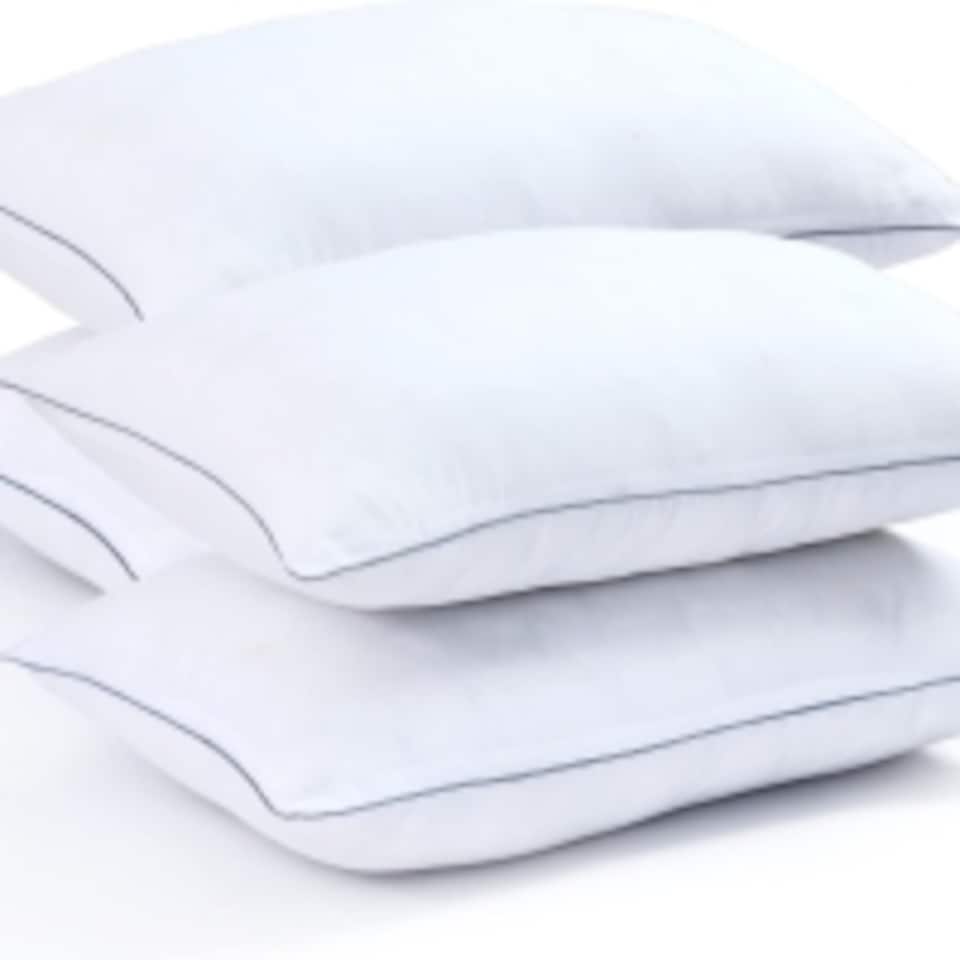 image 1 of Nod Off Egyptian Cotton Pillow, Hollowfibre Fill, Back & Side - Pack of 4
