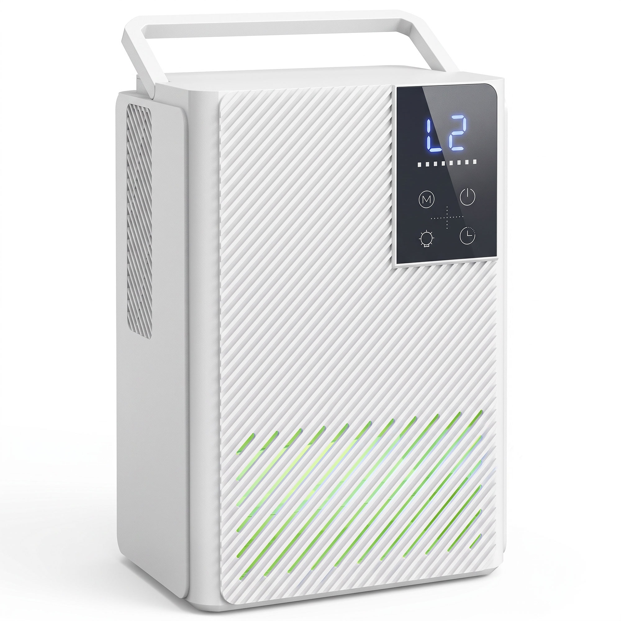 HOMCOM 400mL/Day Small Dehumidifier, RGB Mood Lights for Home Bedroom, White