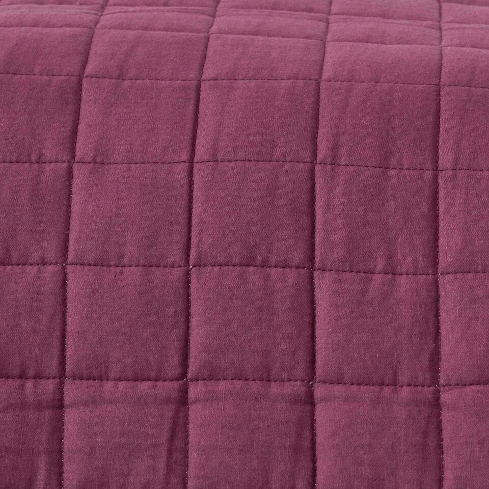 image 1 of Homescapes Cotton Quilted Reversible Bedspread Lavender Purple -150 x 200 cm Purple