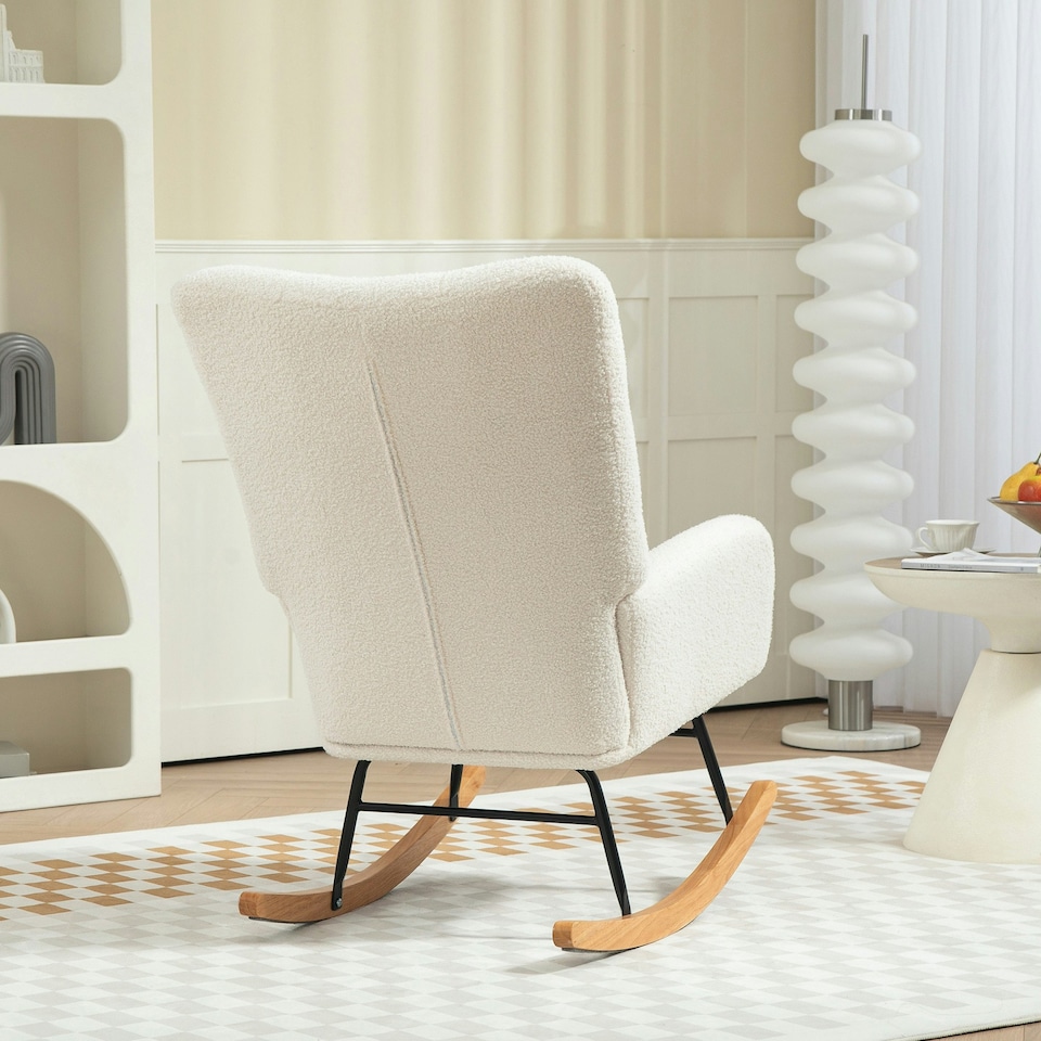 image 1 of HOMCOM Rocking Chair, Modern Armchair with Backrest for Bedroom