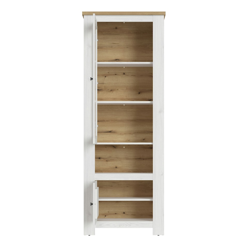 image 1 of Celesto 2 Door Display Cabinet in White and Oak
