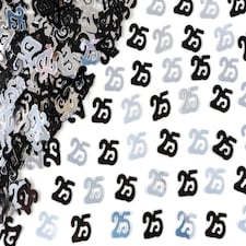 25th Confetti Black & Silver 14G 1PK