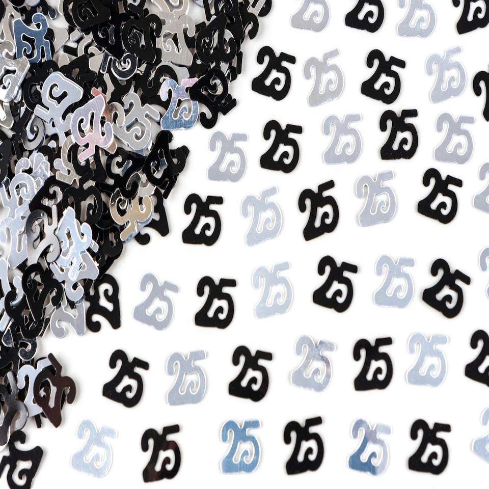 image 1 of 25th Confetti Black & Silver 14G 1PK