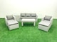 image 1 of Fimous Rattan Garden Furniture Set 7 Seater Outdoor Garden Sofa 2 Chairs Oblong Coffee Table Set with 2 Stools Side Table Light Grey Mixed