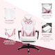 image 8 of Vinsetto Computer Gaming Chair, Racing Desk Chair with Lumbar Support and Footrest, PU Leather Gamer Chair with Headrest and Swivel Wheels for Home, Pink