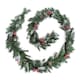 image 1 of Best Artificial 12ft Deluxe Frosted Christmas Garland with Pine Cones & Winter Red Berries