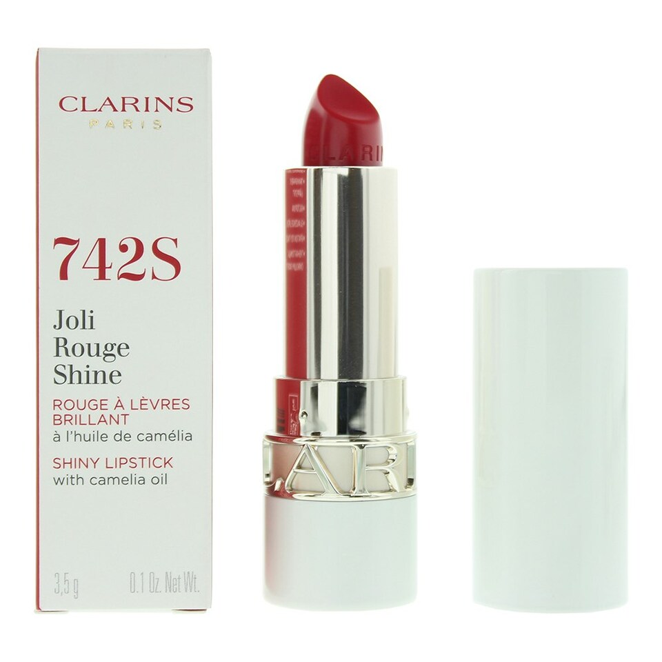 Clarins Joli Rouge Shine 742S Pretty Red Lipstick 3.5GMg N/A