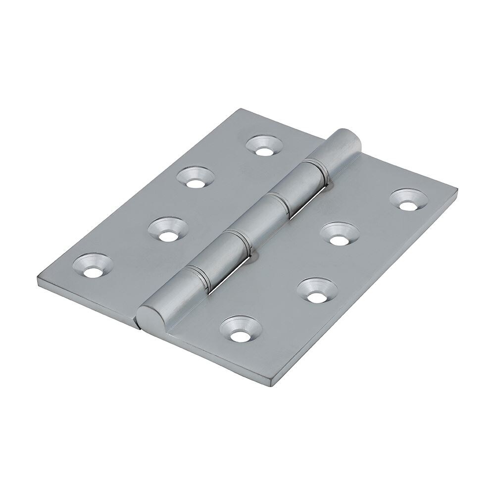 Timco - Double Stainless Steel Washered Hinges - Solid Brass - Satin Chrome (Size 102 x 75 - 2 Pieces)