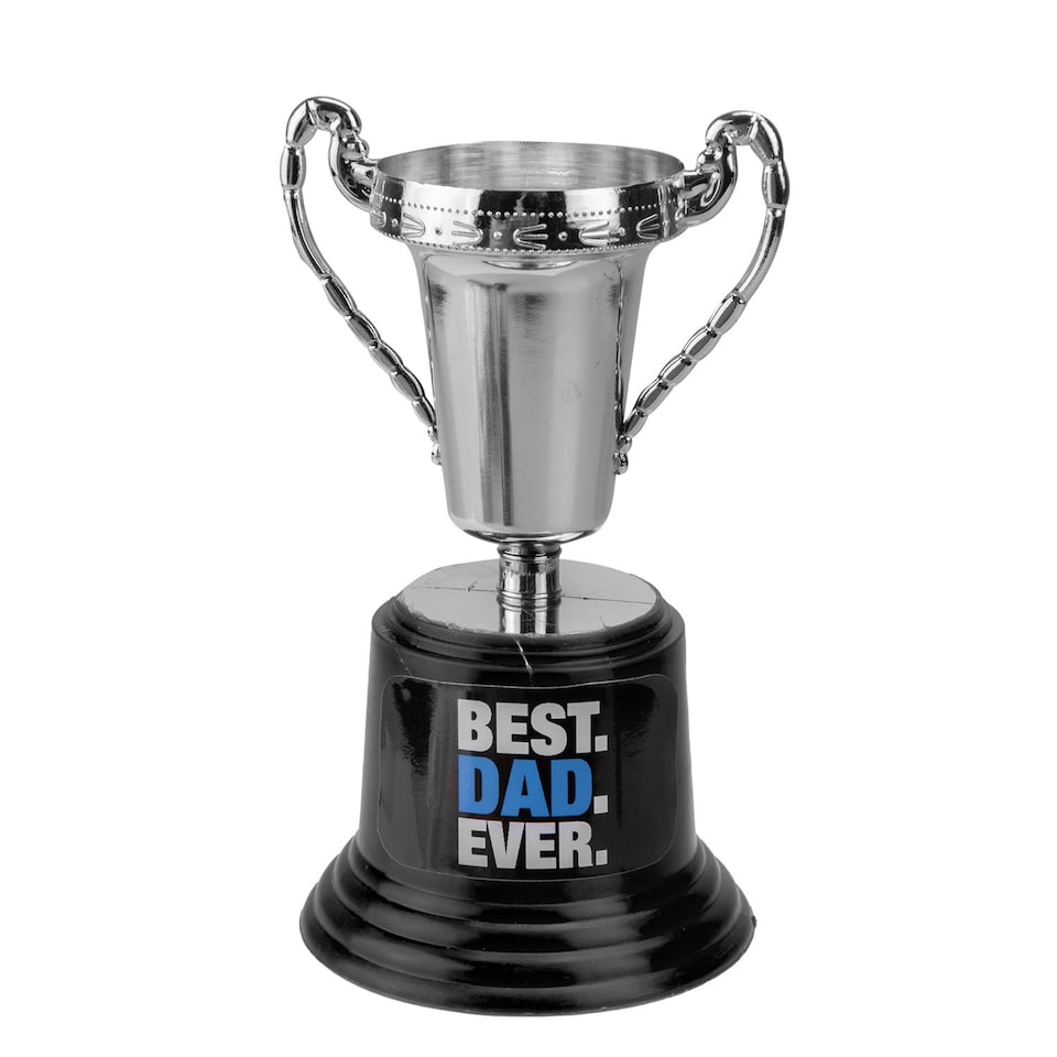 image 1 of vfm-estore Best Dad Trophy Silver 13 cm - Fathers Day & Birthday Gift