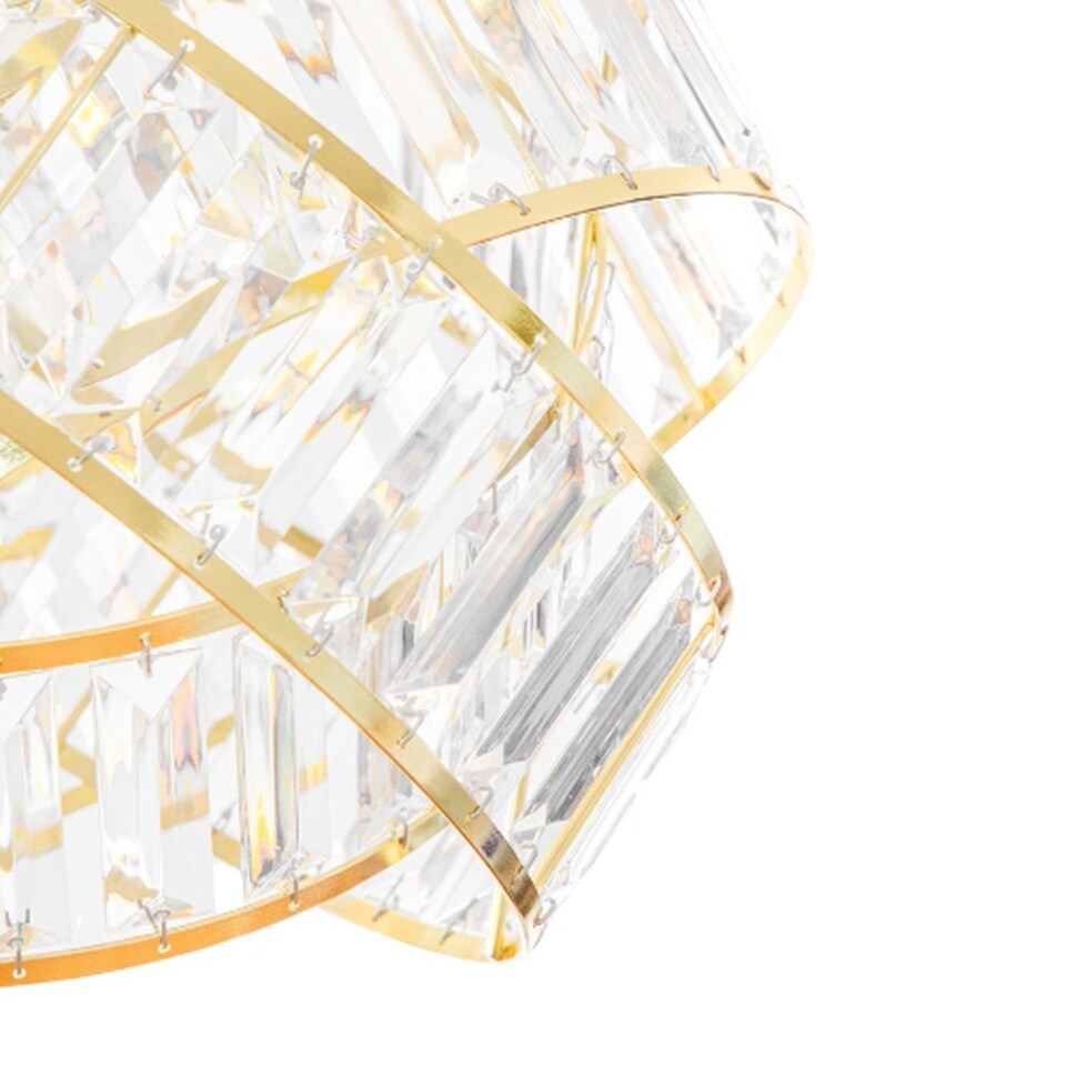 image 1 of Crystal 3 Tier Interlocking Lamp Shade 31cm - Gold | Gold | 1