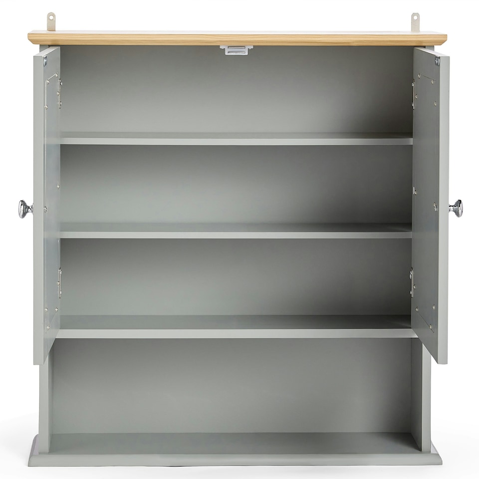 image 1 of VonHaus Shrewsbury Grey Bathroom Mirror Cabinet with Storage