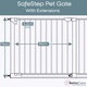 image 3 of Bettacare SafeStep Dog Gate, White, 124cm - 131cm, Extra Low Walkthough, 81cm Extra Wide Doorway, Extra Wide Pet Gate | White