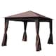 image 1 of Outsunny 3 x 3m Garden Gazebo Outdoor Gazebo Canopy Shelter with Curtains and Steel Frame for Lawn Yard and Deck Coffee