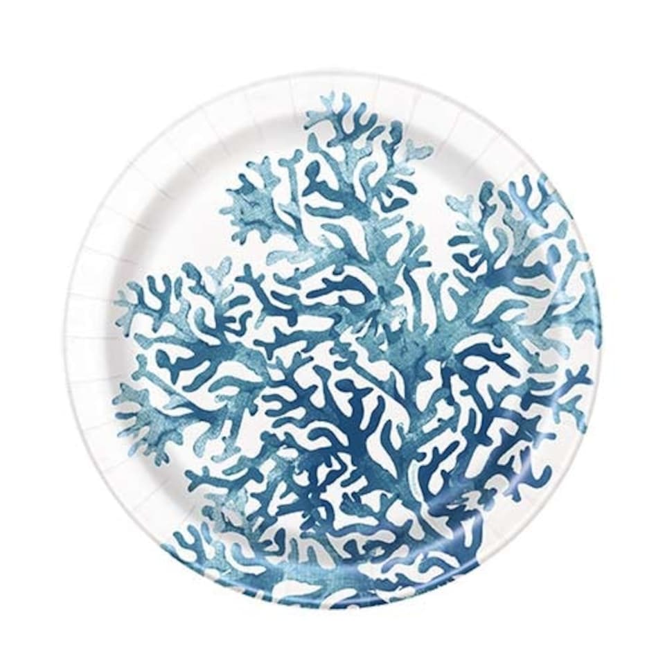 Ocean Blue Reef Round Paper Plates 17cm - Pack of 8