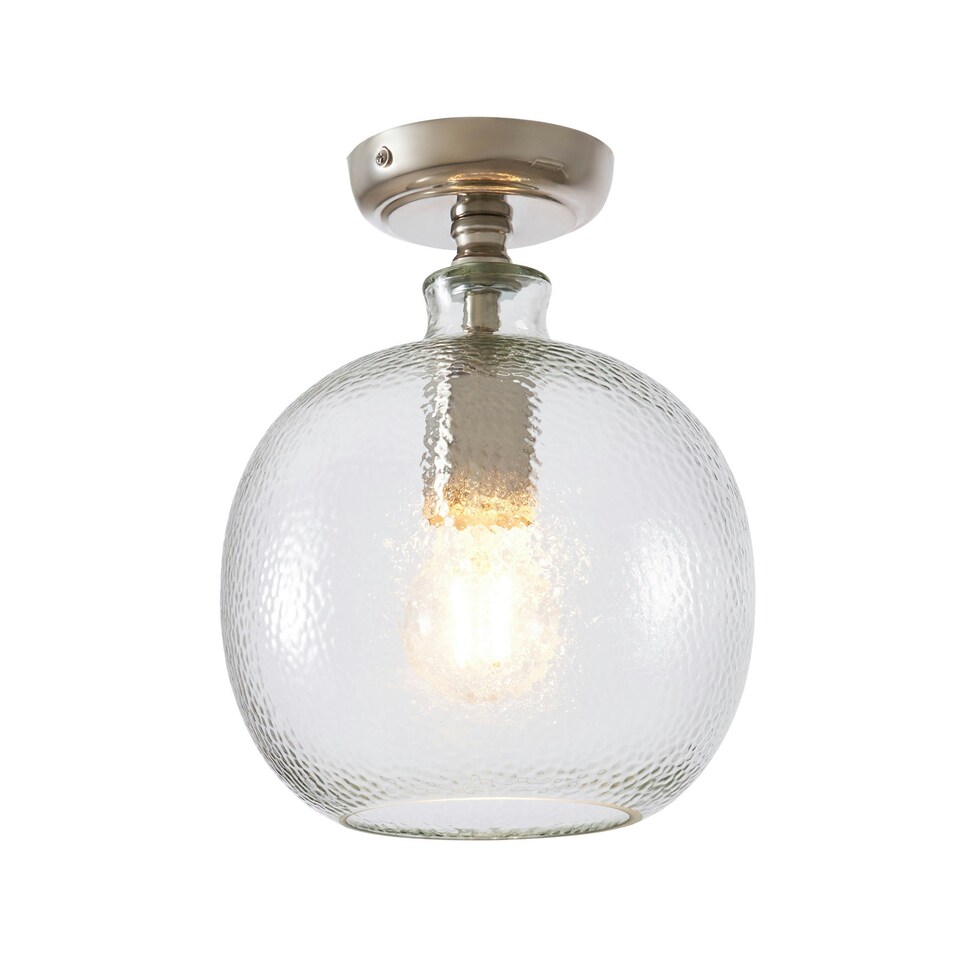 image 1 of BHS Alfie 1 Light Flush Ceiling Light, Nickel