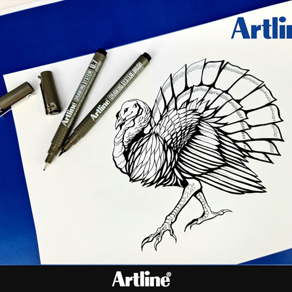 image 1 of Artline Drawing System Black Fine Tip Pens 4  Pack ( 0.05mm, 0.1mm, 0.3mm and 0.5mm Nib)