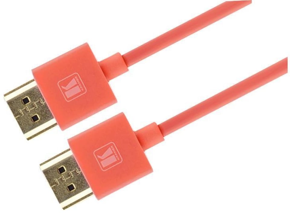 KRAMER Premium High Speed HDMI Lead, Ultra Slim Flexible Lead, 0.9m Red