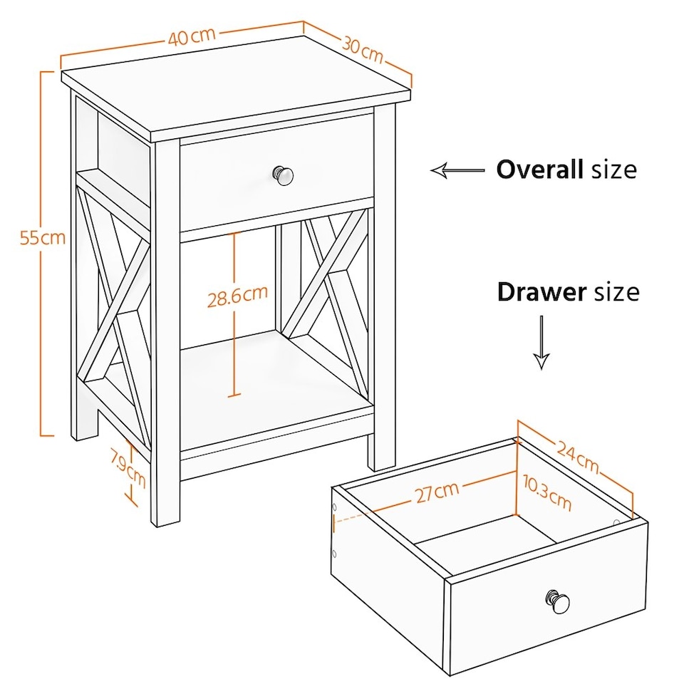 image 1 of Yaheetech X Shape End Table Black
