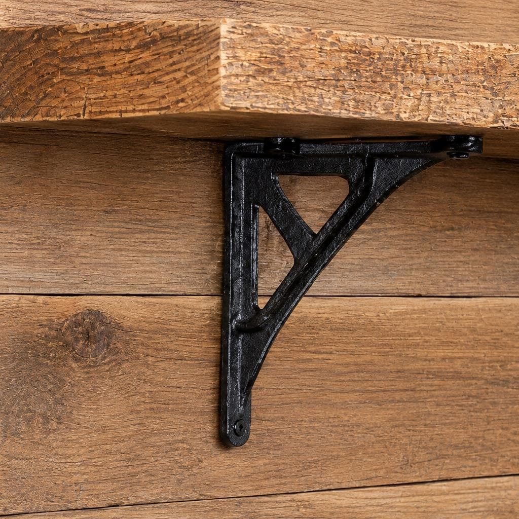 Gifts Direct 2 U Cast Iron Shelf Bracket, Rustic Openwork Support, 120 x 120 x 20 mm in Brown