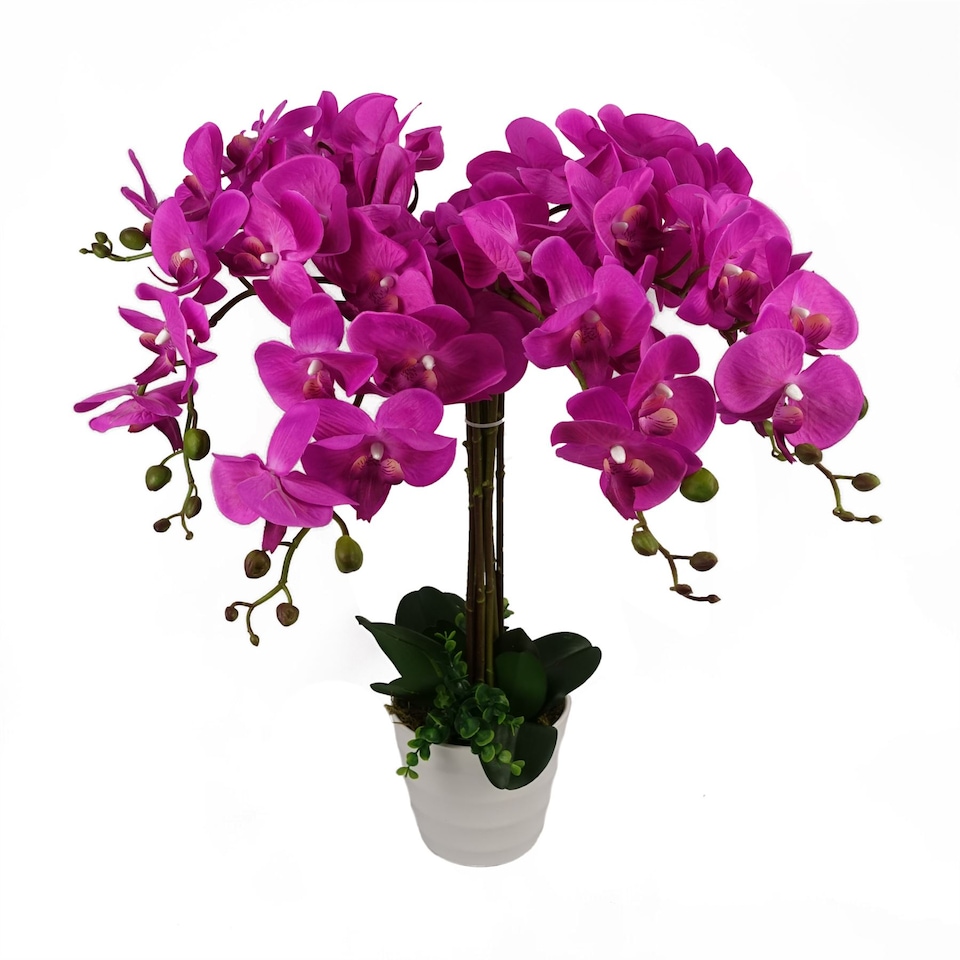 image 1 of Artificial Deluxe Bush Orchid Pink 85cm Bush Orchid Lots of Flowers Botanik