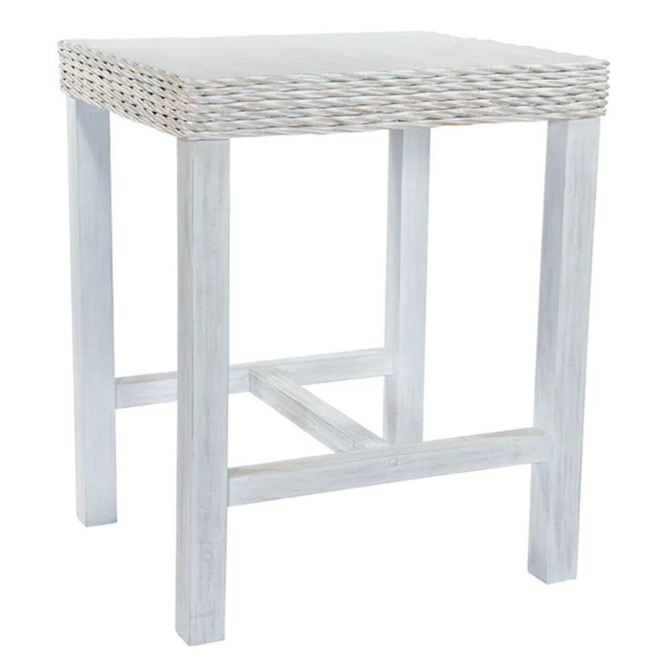 image 1 of Maya Rattan Bar Table - Whitewash White