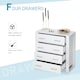 image 4 of HOMCOM Chest Of 4 Drawers Home Storage Clothes Cabinet Metal Handles Base White