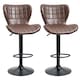 image 1 of HOMCOM Bar Stools Set of 2 Adjustable Height Swivel PU Leather Bar Chairs Brown