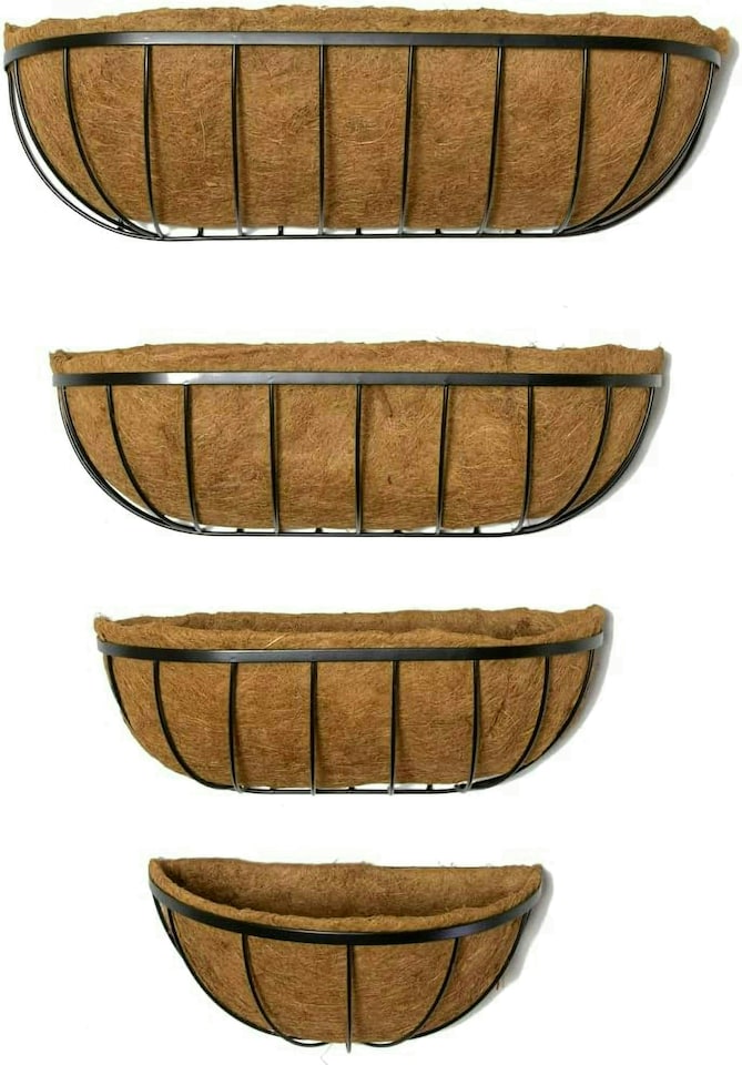 image 1 of Primrose Wire Hanging Basket Plant Pot Planter with Coco Liner 41cm