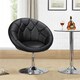 image 6 of Yaheetech Height Adjustable Modern Round Back Chair | White