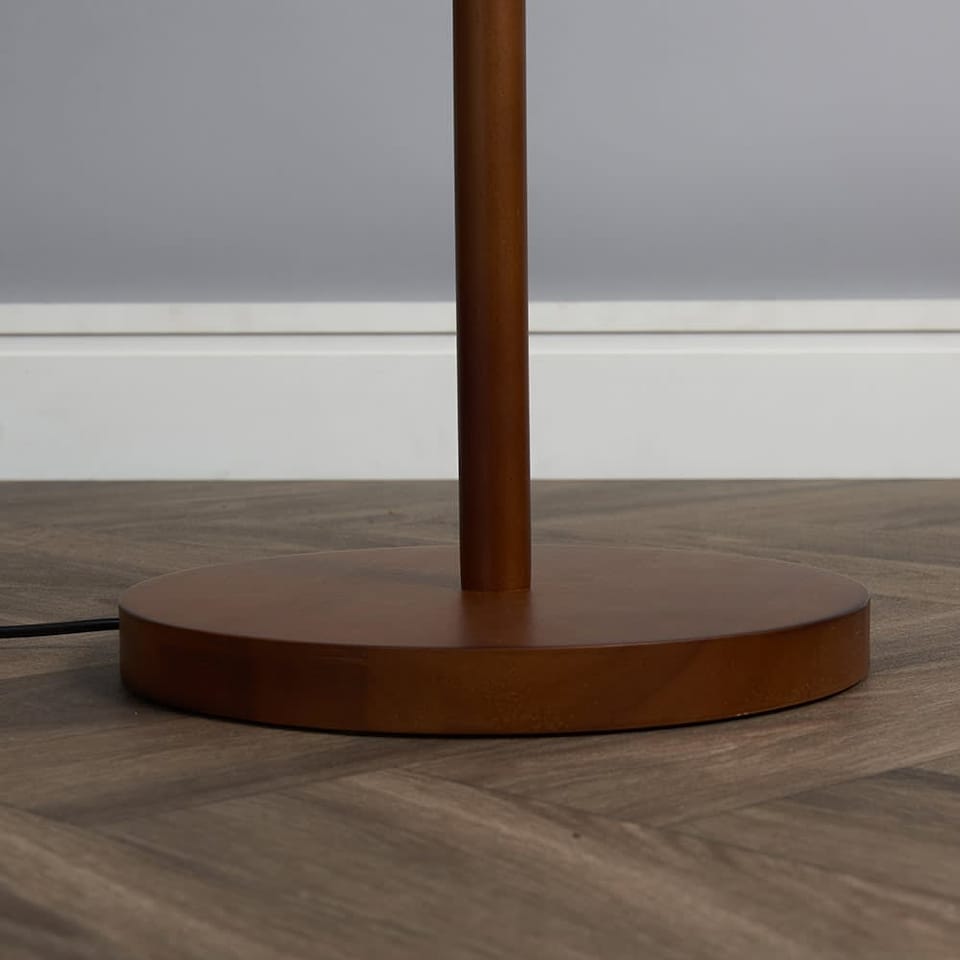 image 1 of ValueLights Modern Dark Wood Floor Lamp Base | Brown