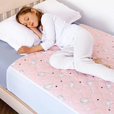 Lynmark® Toddler Potty Training Bed Pad with Tucks - Non-Slip 90 x 85cm Pink | Unicorn | Single