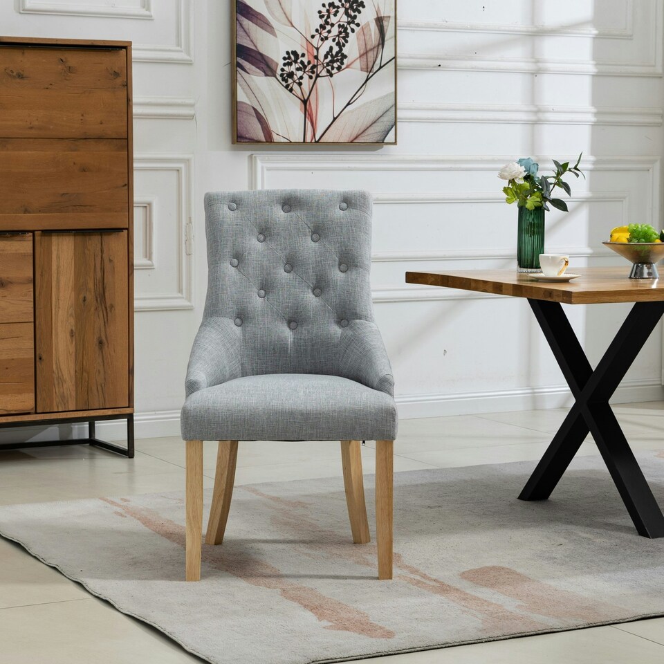 image 1 of Ravenna Fabric Dining Chairs - Set of 2